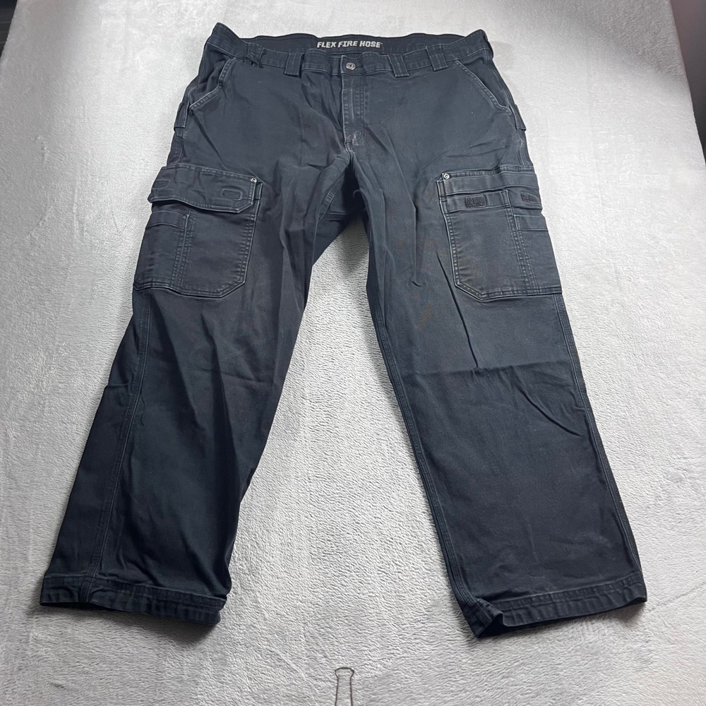 Duluth Trading Co Flex Fire Hose Relaxed Fit Cargo Pants Mens 42x30 Black